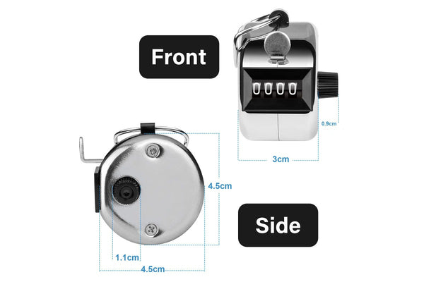 Hand Tally Counter 4-Digit Lap Counters Clicker Pitch For Counting Knitting Coaching