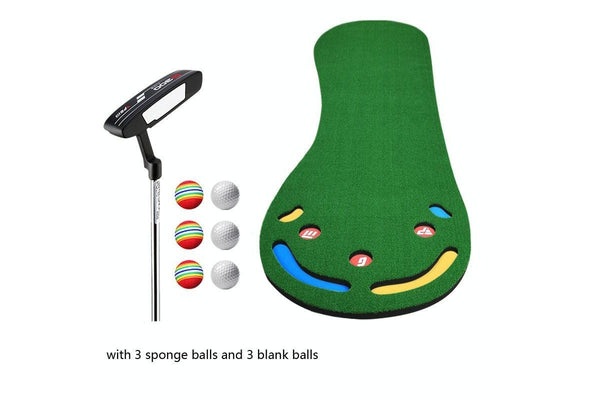 Gl002 Indoor Golf Putting Trainer Big Feet Practice Blanket With Putter And Balls - Lawn