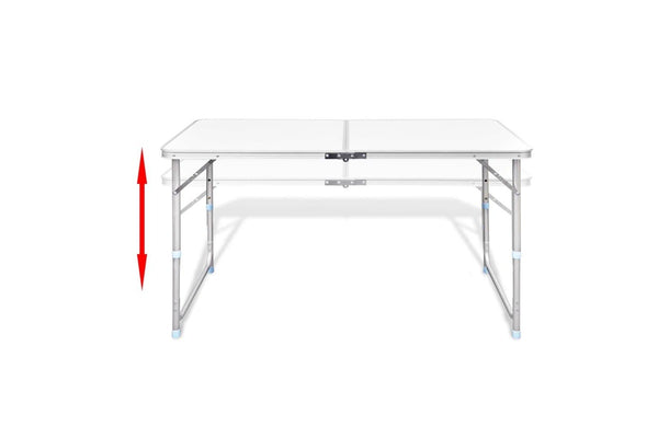 Foldable Camping Table Height Adjustable Aluminium 120 X 60 Cm