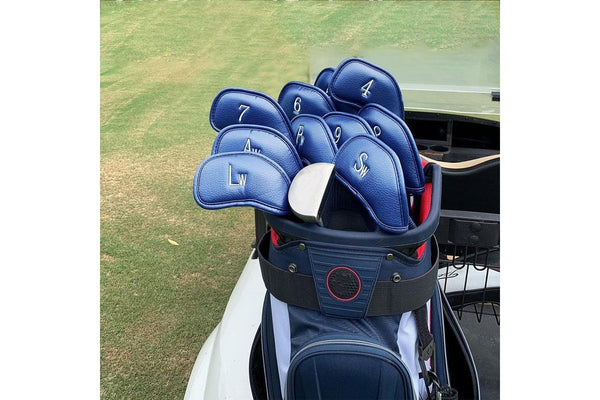 12 Pcs Golf Head Covers 3-9 A/S/P/Lw/ Iron Club Putter Head Protector Covers Blue