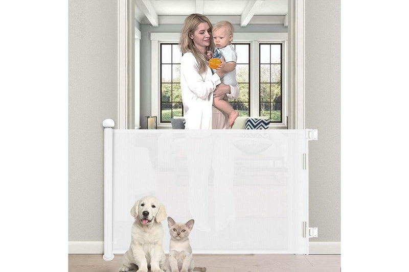 Retractable Mesh Baby Gate - 150cm (White)