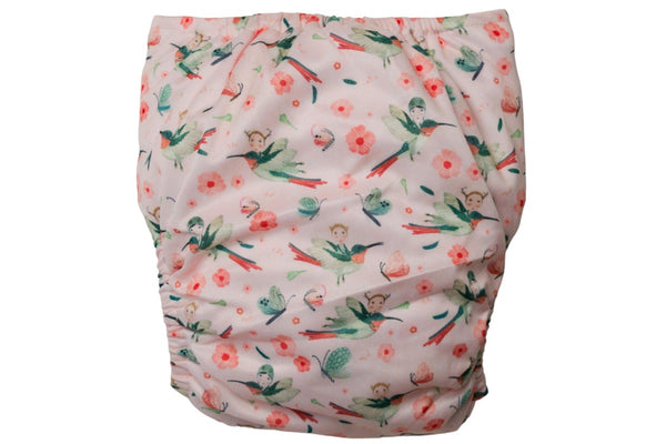 Nestling: Sassy Simple Nappy Complete - Pink Hummingbird (One Size)