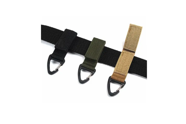 Multifunctional Molle Webbing Belt Clip Carabiner Buckle Backpack Chain Hook Khaki - Standard