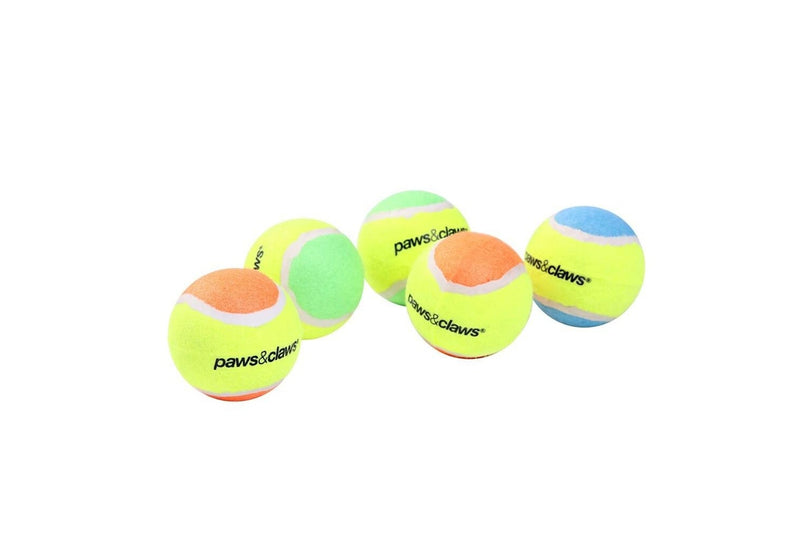 3x 5PK Paws & Claws 6cm Tennis Balls 2-Tone Dog Toy Interactive Fun Play Toys