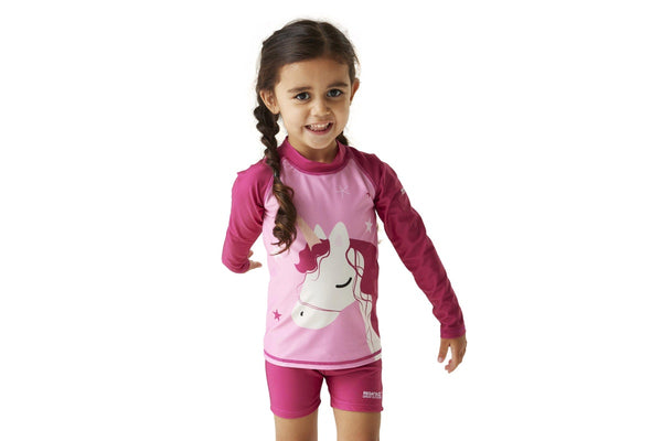 Regatta Childrens/Kids Luna The Unicorn Rash Guard (Sweet Pink) (6-12 Months)