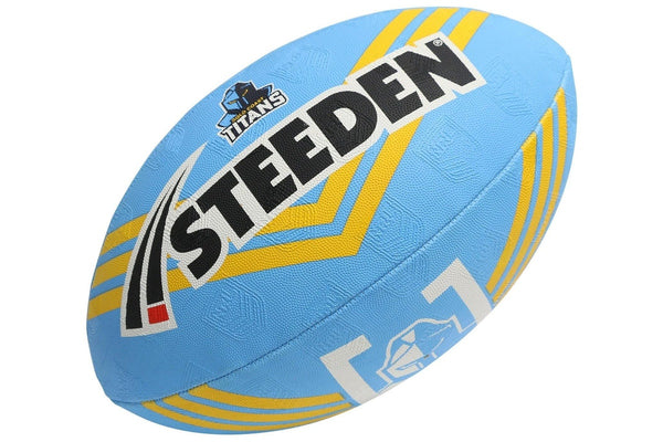 Steeden NRL Supporter Rugby League Ball - Gold Coast Titans - Size 5