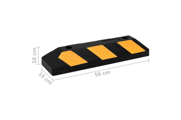 Reflective Parking Blocks 2 Pcs 56x15x10 Cm Rubber Opbknx