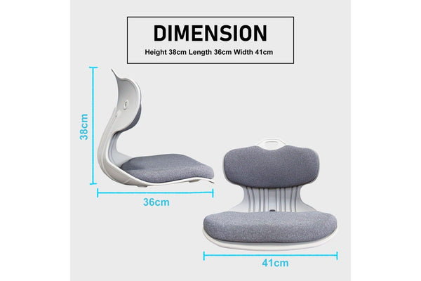 Samgong 4 Set Grey Slender Chair Posture Correction Seat Floor Lounge Stackable - Grey