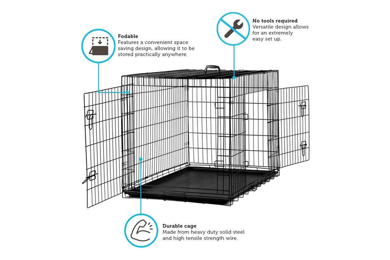 30 inch Double Door Folding Pet Wire Cage Metal Folding Cage for Pets