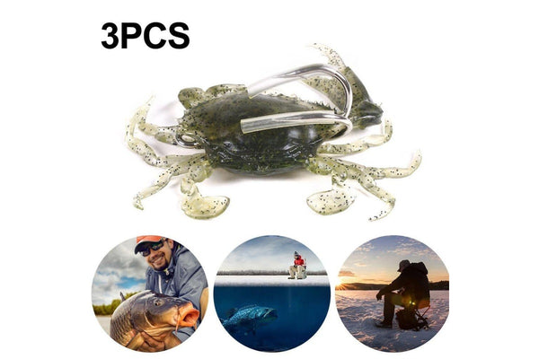 3 Piece Submerged Crab Hook For Ice Fishing 8cm 19g Anti Hanging Bottom Bait