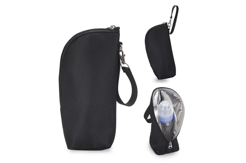 Portable Baby Feeding Milk Bottle Warmer Bag Insulation Thermal Bag Baby Bottle Holder Black