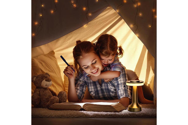 LUMIRO Portable LED Table Lamp with Touch Sensor - Gold