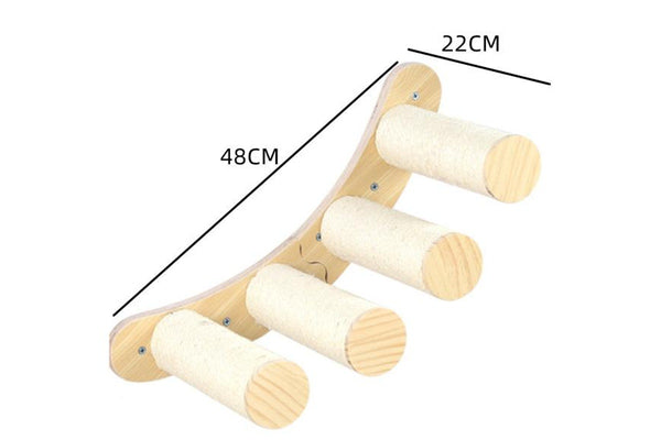 Solid Wood Climbing Frame Wall Sisal Scratching Post