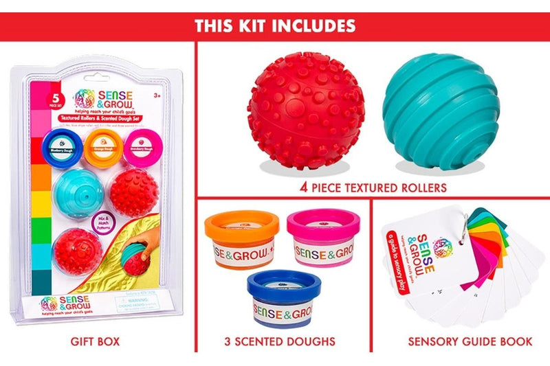 Sense & Grow: Mix & Match Sensory Textured Rollers & Scented Dough Set