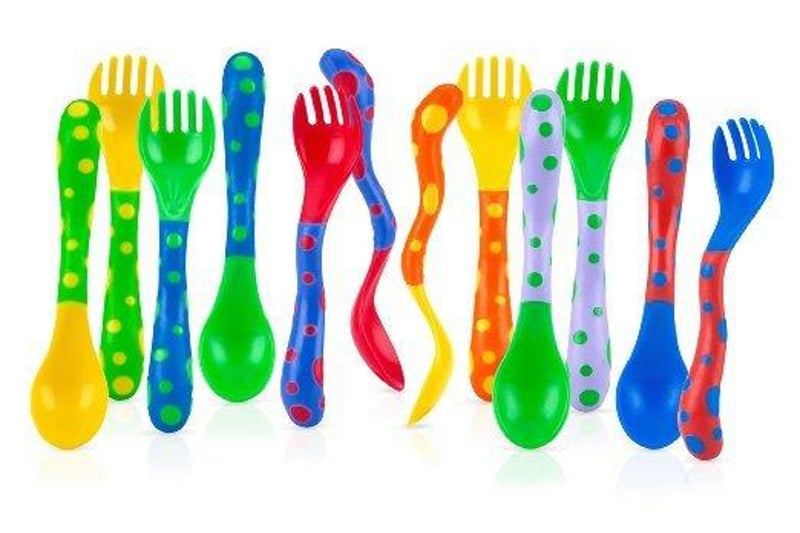 Nuby: 2 Pack Starter Fork & Spoon Set - Assorted