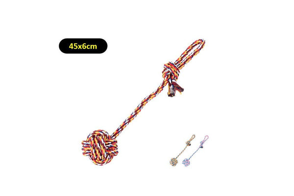 45cm Knot Cotton Rope Pet Toys Puppy Dog Cat Teeth Cleaning Chew Training