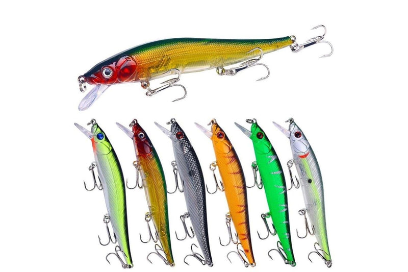 6 Piece Hengjia Mi169 Submerged Minnow Fishing Lures 12cm 13.6g