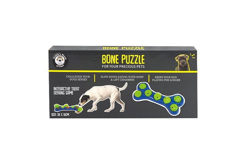 2x Dudley's World Of Pets Puzzle Game Dog Interative Play Toy Bone Shaped