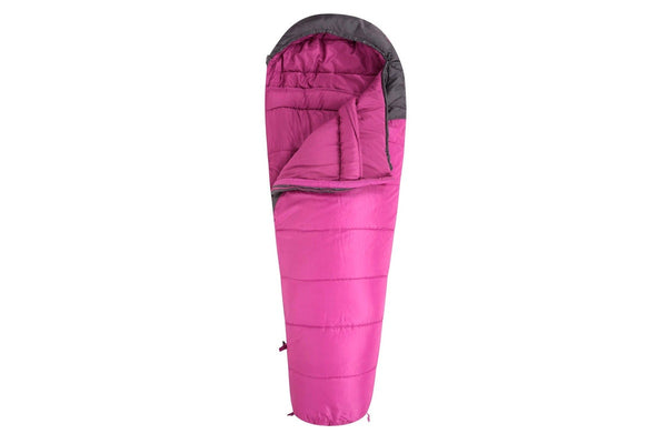 Mountain Warehouse Summit 250 Left Zip Mummy Sleeping Bag (Fuchsia/Black) (215cm)