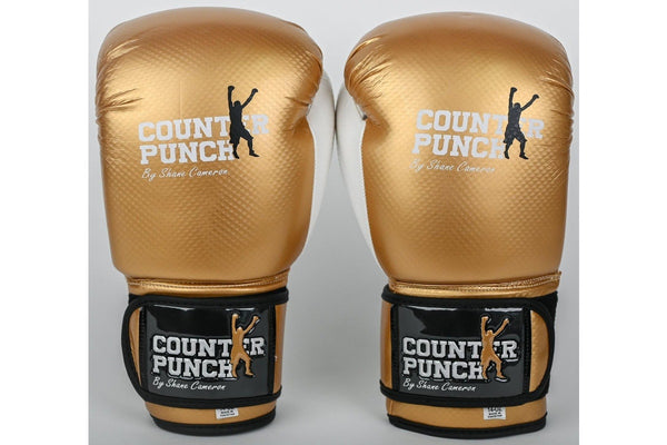 Counterpunch Synthetic Leather Boxing Gloves - Gold - 10oz