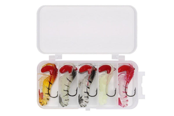 5 Piece Soft Shrimp Fishing Lure Set