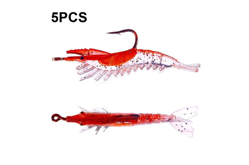 Pack Of 5 6cm 3g Soft Shrimp Lures For Sea Bass