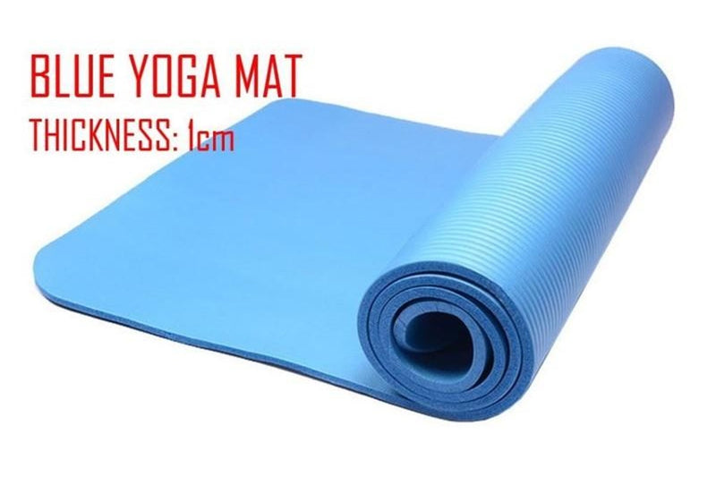 10mm BLUE Yoga Mat Extra Thick Gym Mat Fitness Excise Rubber Mat