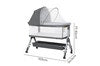 PlayPals Baby Cot Crib Bed Portable Bassinet Bedside Sleeper Adjustable Height