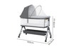 PlayPals Baby Cot Crib Bed Portable Bassinet Bedside Sleeper Adjustable Height