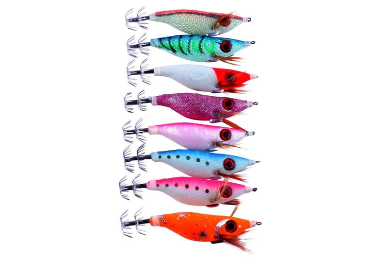 8 In 1 10cm Noctilucent Hard Baits Squid Fishing Lures Set