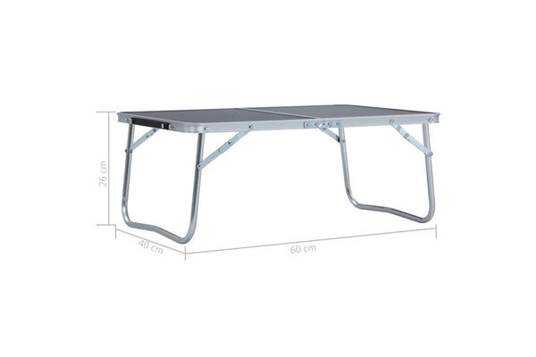 Folding Camping Table Grey Aluminium 60x40 Cm Anoni