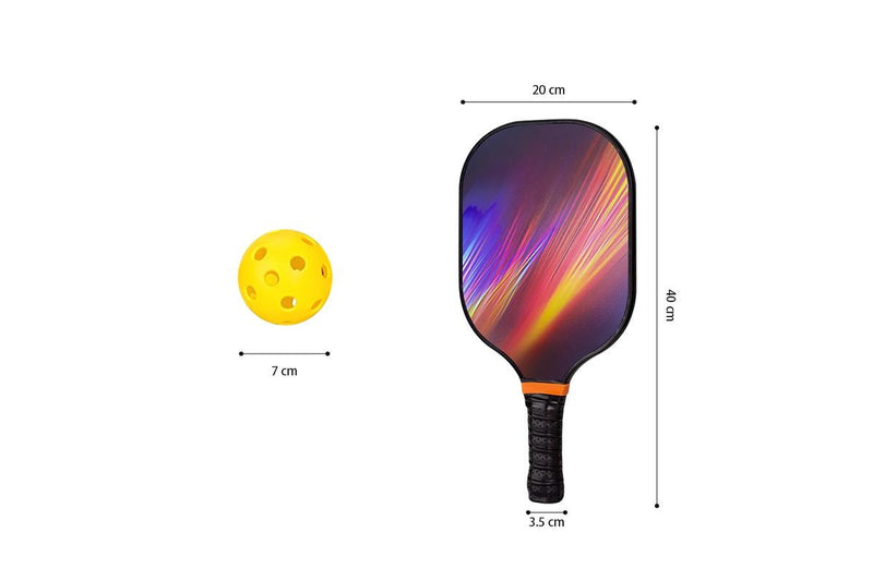 Fiberglass Pickleball Paddle Set with 4 Balls - Light Rays