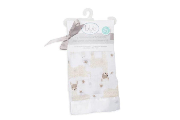 Lulujo: Muslin Security Blanket - Llama (2 Pack)