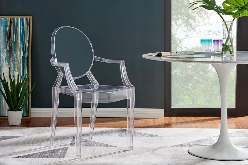 Matt Blatt Set of 2 Philippe Starck Louis Ghost Armchair Replica (Clear)