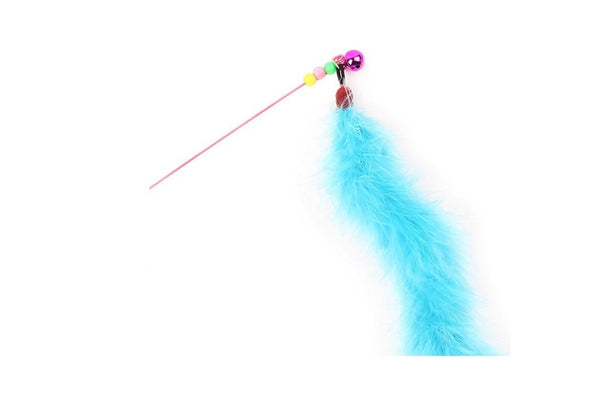 Tail Feather Cats Wand Teaser Kitten Fishing Rod Toy Funny Cat Stick Wire