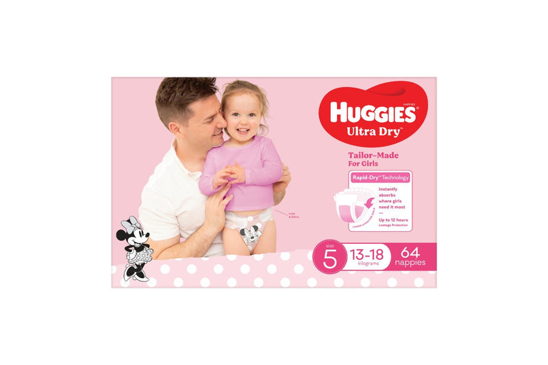 Huggies Ultra Dry Walker Girl Nappies Jumbo Pack - Size 5