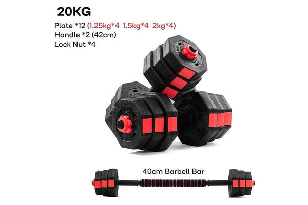 Fortis Adjustable Dumbbell & Barbell Set (20kg)