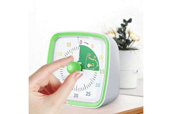 60-Minute Visual Countdown Timer Rainbow Disk Silent Time Management Tool Green