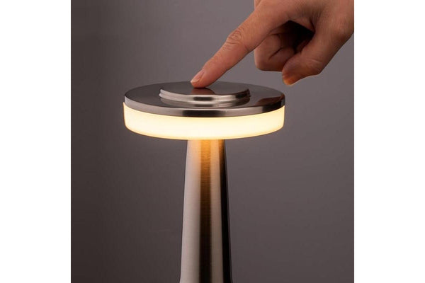 LUMIRO Portable LED Table Lamp with Touch Sensor - Silver