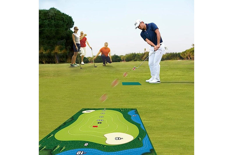 Chipping Golf Game Mat Set Practice Play Indoor Outdoor Games Equipment - One Size