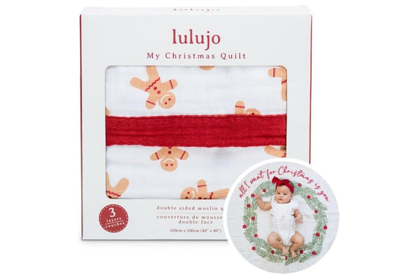 Lulujo: Muslin Cotton Quilt - Christmas Gingerbread