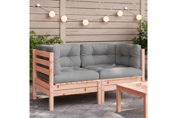 Garden Sofa Corner With Cushions 2 Pcs Solid Wood Douglas