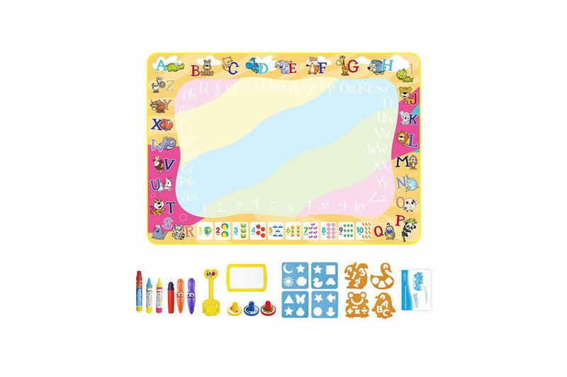 Reusable Water Drawing Mat Cartoon Doodle Painting Mat Kids Painting Writing Learning Toy Kit Letters Style