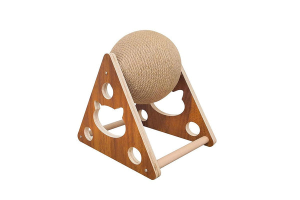 Interactive Natural Wood Cat Scratching Toy Ball for Cats