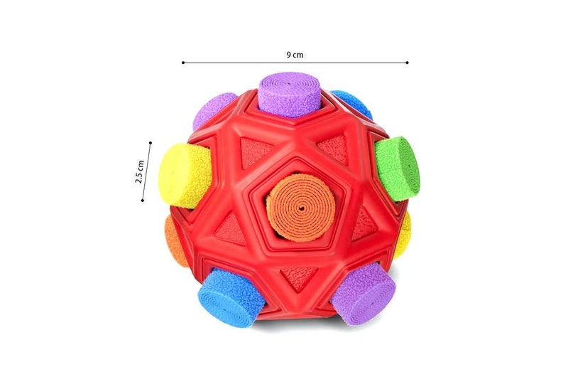 ZOOMIES Sniffer Ball with Fabric Puzzle Toy - Red