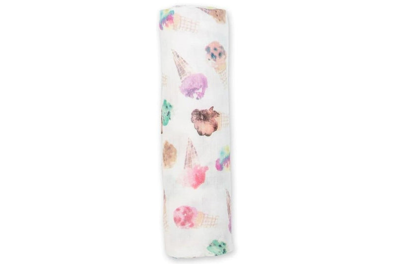 Lulujo: Muslin Bamboo Swaddle - Ice Cream