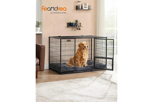 Feandrea Heavy-Duty Dog Crate with Metal Frame for Medium and Large Dogs