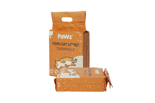 Pawz 2.5kg Tofu Cat Litter Clumping Flushable Fast Super Absorben Natural x1