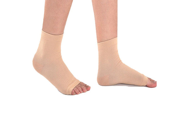 4 Pairs of Unisex Plantar Fasciitis Socks-Nude