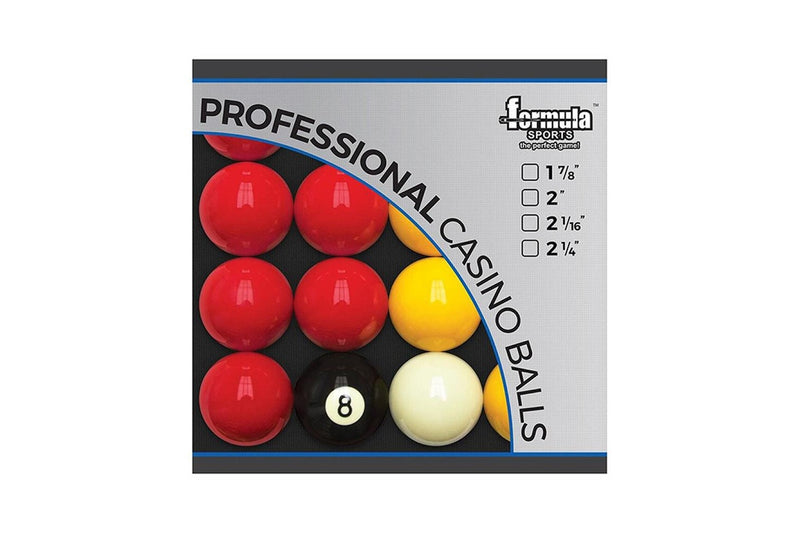 Formula Sports Profesional Casino Pool Balls 2" Set 7 Red Yellow & 1 BLK WHT